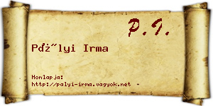 Pályi Irma névjegykártya